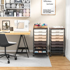 8-Drawer Storage Trolley Rolling Cart with Lockable Wheels