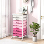 8-Drawer Storage Trolley Rolling Cart with Lockable Wheels