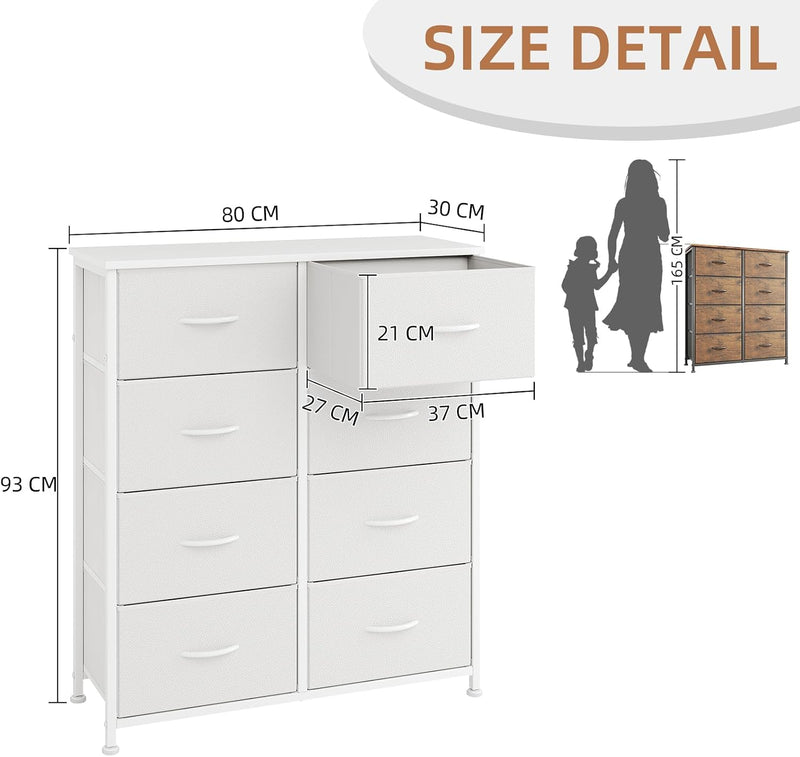 8 Drawers Chest of Fabric Storage Dresser Vertical