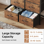 8 Drawers Chest of Fabric Storage Dresser Vertical