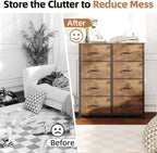 8 Drawers Chest of Fabric Storage Dresser Vertical