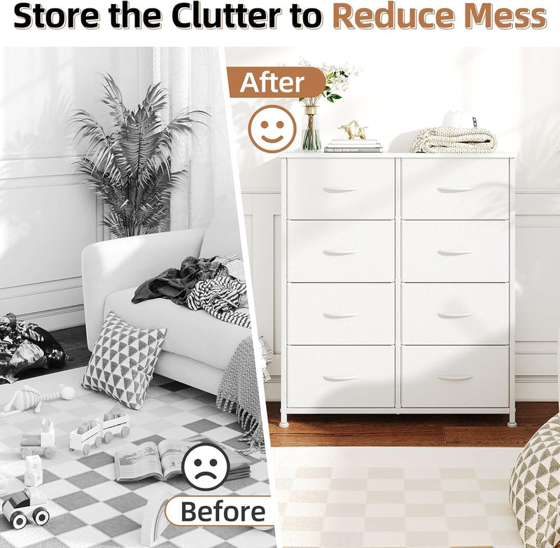 8 Drawers Chest of Fabric Storage Dresser Vertical