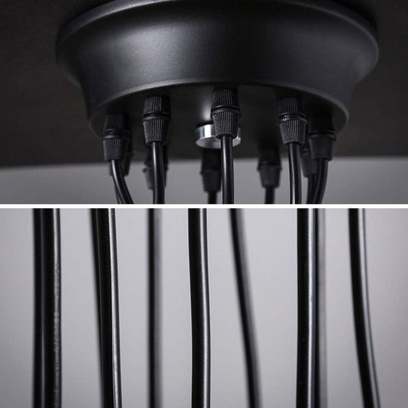 8 Heads Spider Pendant Light Industrial Metal Cone