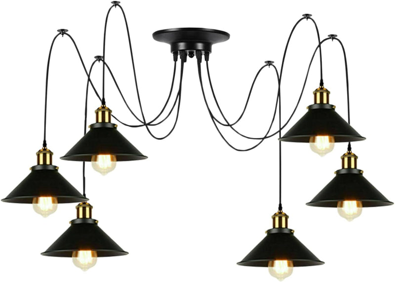 8 Head Spider Pendant Light with Adjustable 2m