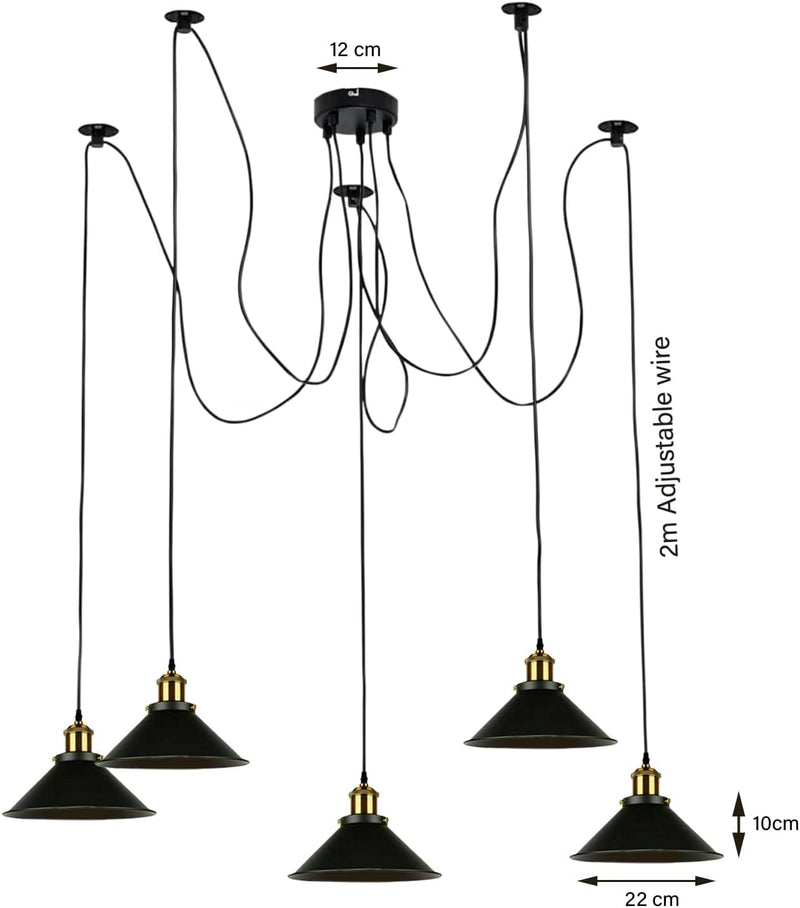 8 Head Spider Pendant Light with Adjustable 2m