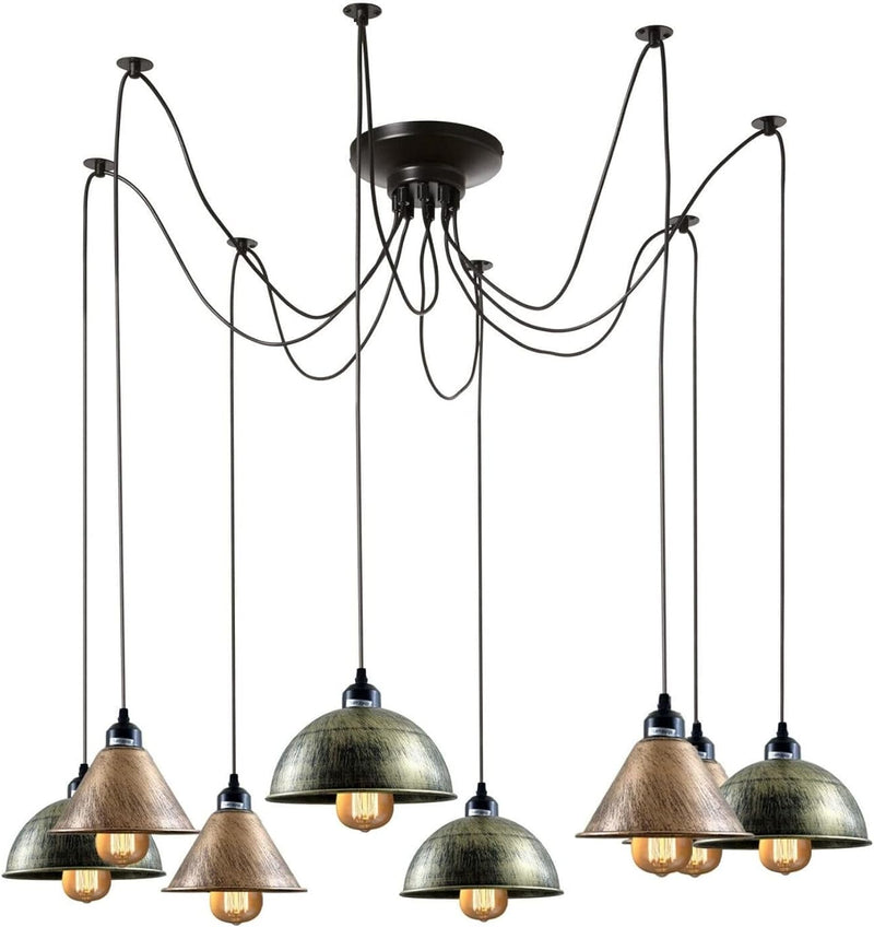 8 Head Spider Pendant Light with Adjustable 2m