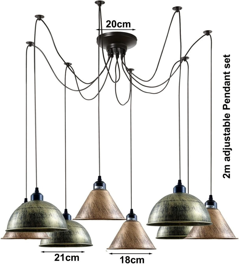8 Head Spider Pendant Light with Adjustable 2m