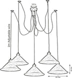 8 Head Spider Pendant Light with Adjustable 2m