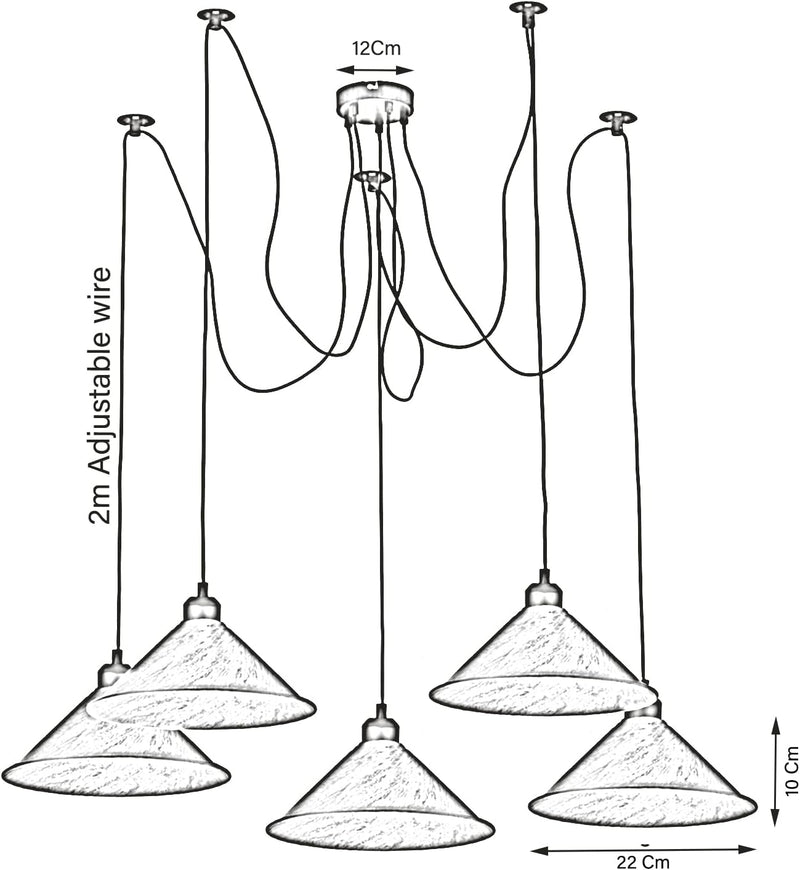 8 Head Spider Pendant Light with Adjustable 2m