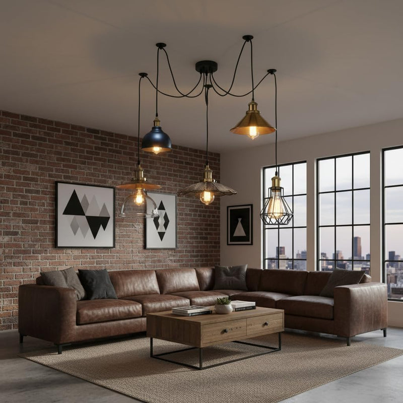 8 Head Spider Pendant Light with Adjustable 2m
