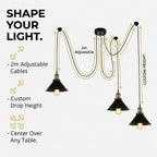 8 Head Spider Pendant Light with Adjustable 2m