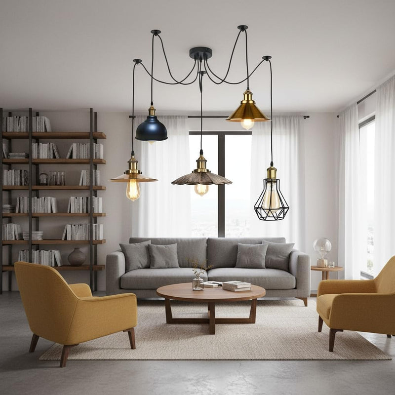 8 Head Spider Pendant Light with Adjustable 2m
