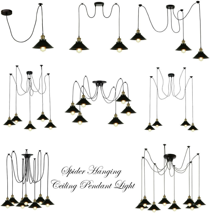 8 Head Spider Pendant Light with Adjustable 2m