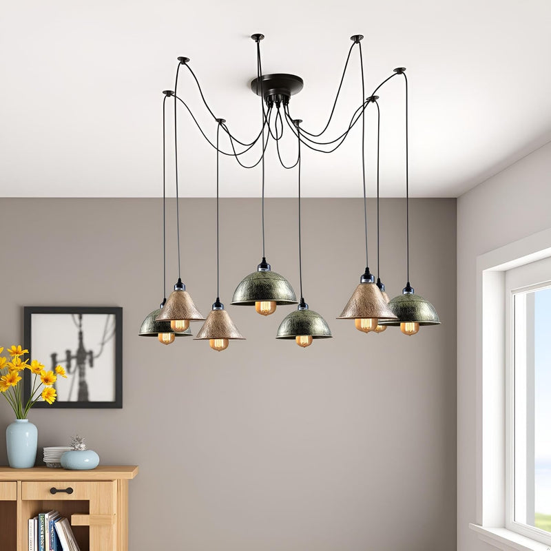 8 Head Spider Pendant Light with Adjustable 2m