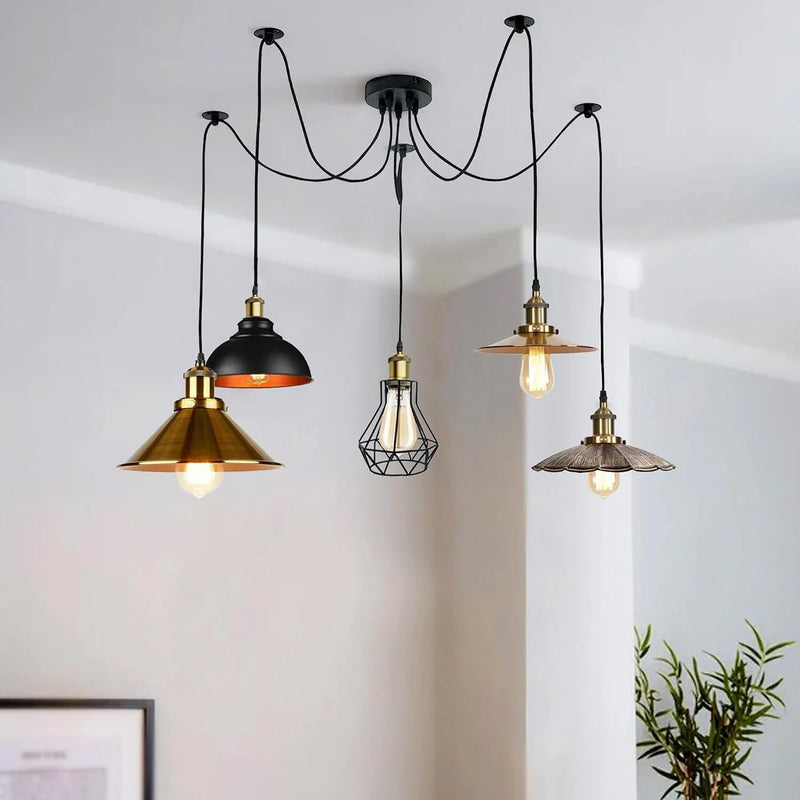8 Head Spider Pendant Light with Adjustable 2m