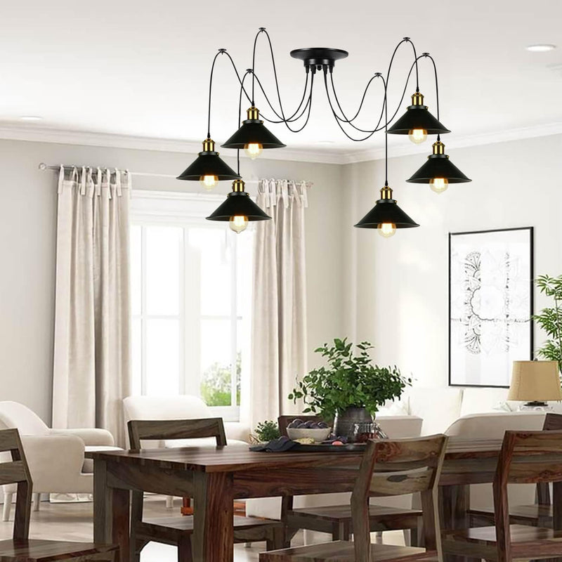 8 Head Spider Pendant Light with Adjustable 2m