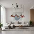 8 Heads Spider Pendant Light Industrial Metal Cone
