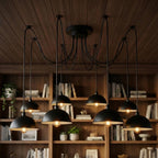 8 Heads Spider Pendant Light Industrial Metal Cone