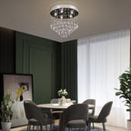 8-Light Crystal Staircase Chandelier Long Drop E27