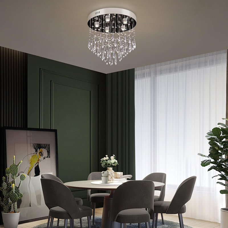 8-Light Crystal Staircase Chandelier Long Drop E27