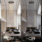 8-Light Crystal Staircase Chandelier Long Drop E27