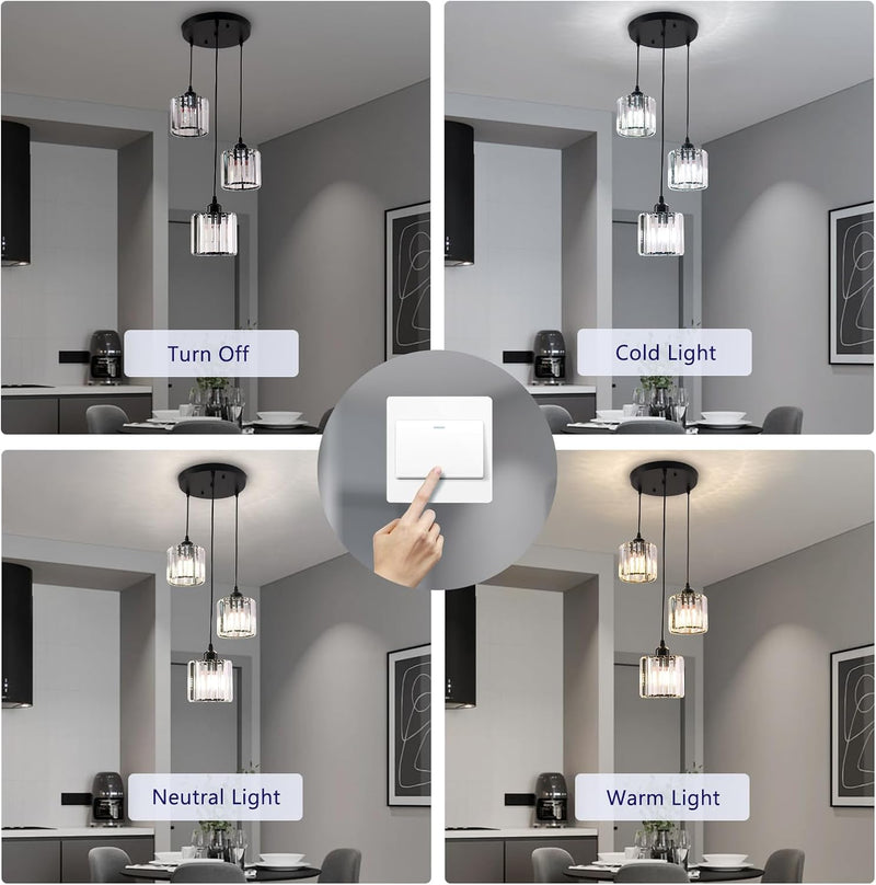 8-Light Crystal Staircase Chandelier Long Drop E27
