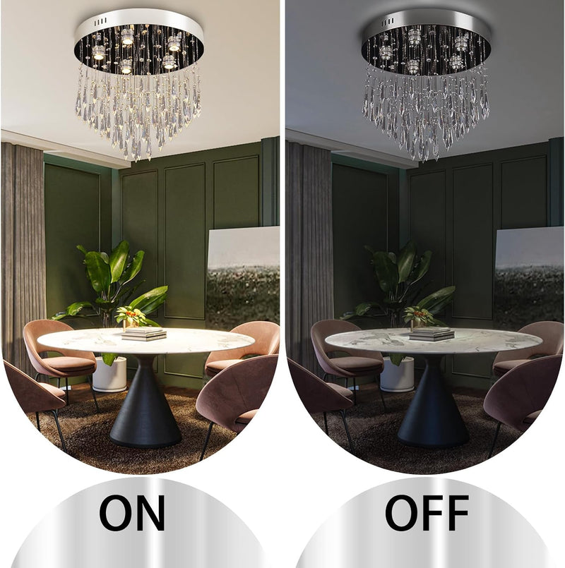 8-Light Crystal Staircase Chandelier Long Drop E27