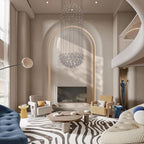 8-Light Crystal Staircase Chandelier Long Drop E27