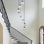8-Light Crystal Staircase Chandelier Long Drop E27