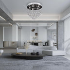 8-Light Crystal Staircase Chandelier Long Drop E27