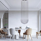 8-Light Crystal Staircase Chandelier Long Drop E27