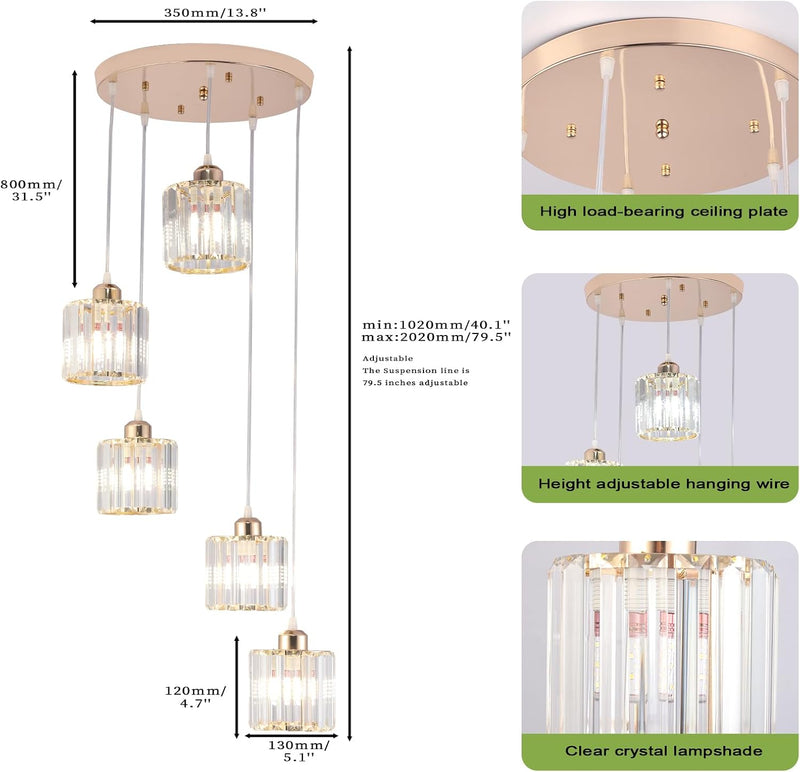 8 Light Raindrop Crystal Chandelier