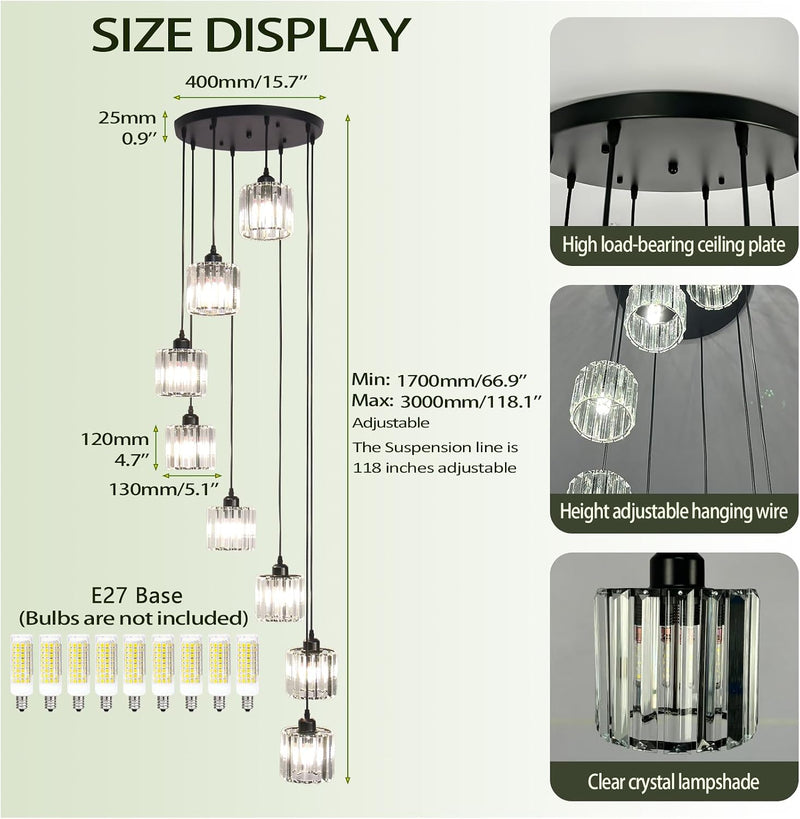 8 Light Raindrop Crystal Chandelier