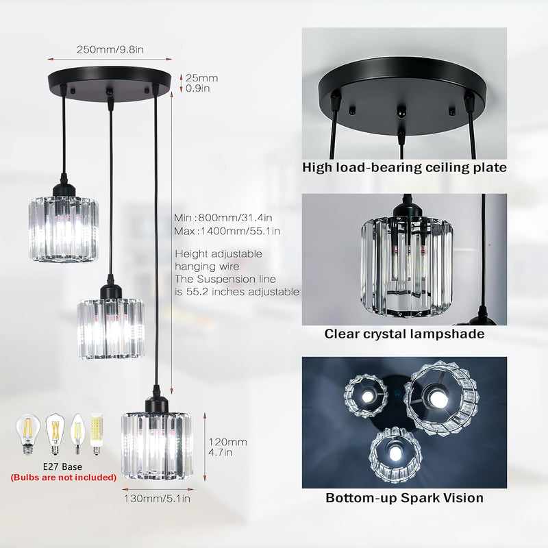 8 Light Raindrop Crystal Chandelier