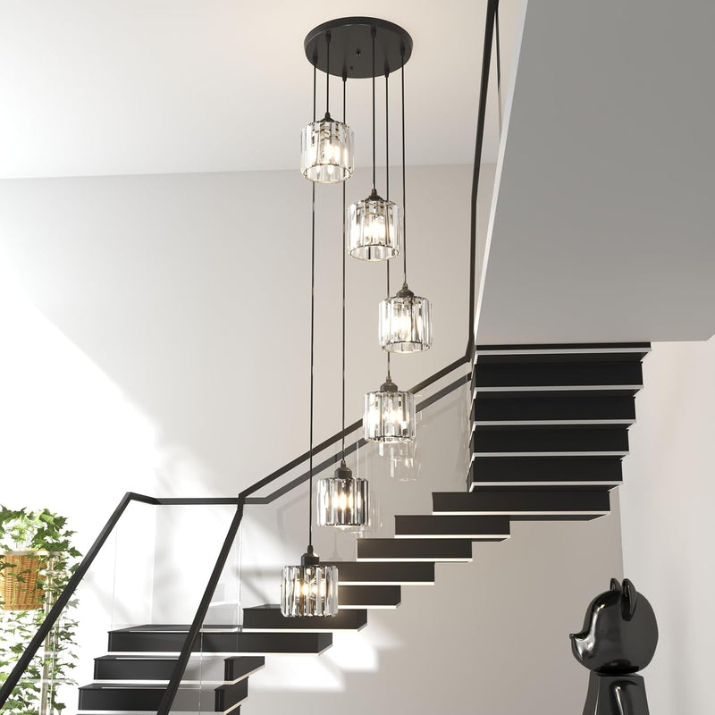 8 Light Raindrop Crystal Chandelier E27 Bulb Base