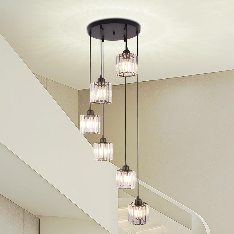 8 Light Raindrop Crystal Chandelier E27 Bulb Base