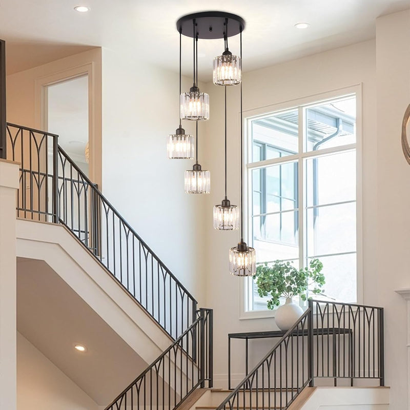 8 Light Raindrop Crystal Chandelier E27 Bulb Base