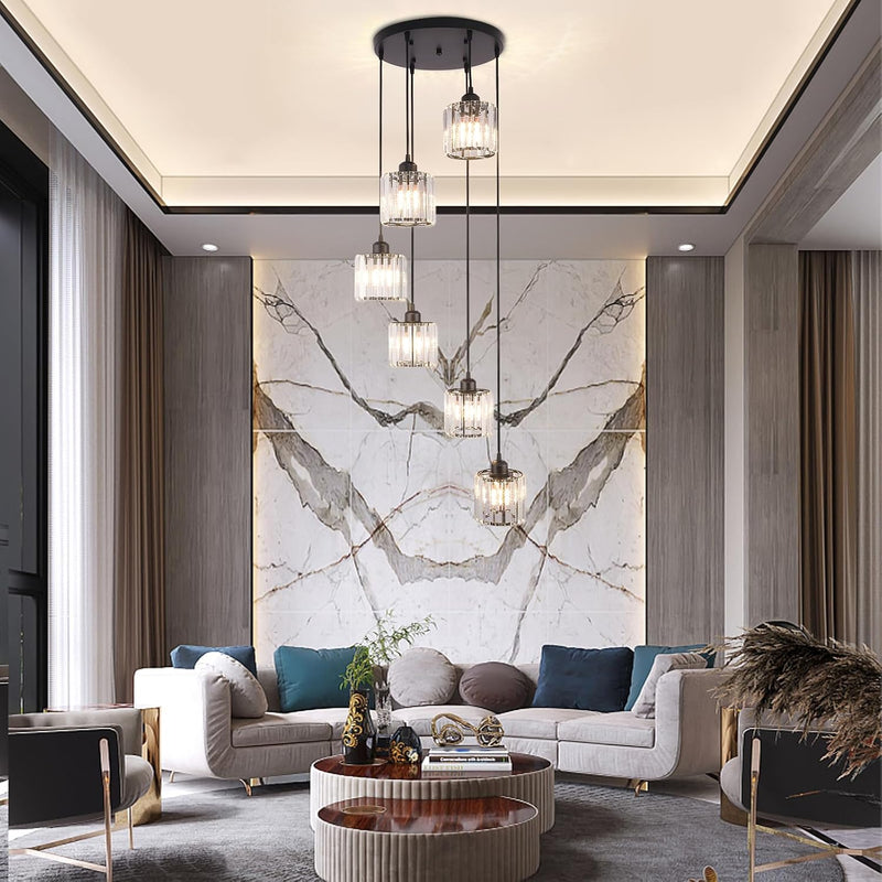8 Light Raindrop Crystal Chandelier E27 Bulb Base