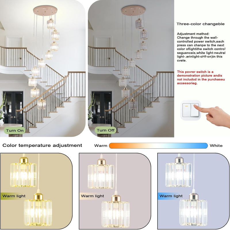 8 Light Raindrop Crystal Chandelier E27 Bulb Base
