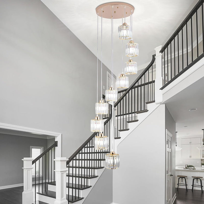 8 Light Raindrop Crystal Chandelier E27 Bulb Base