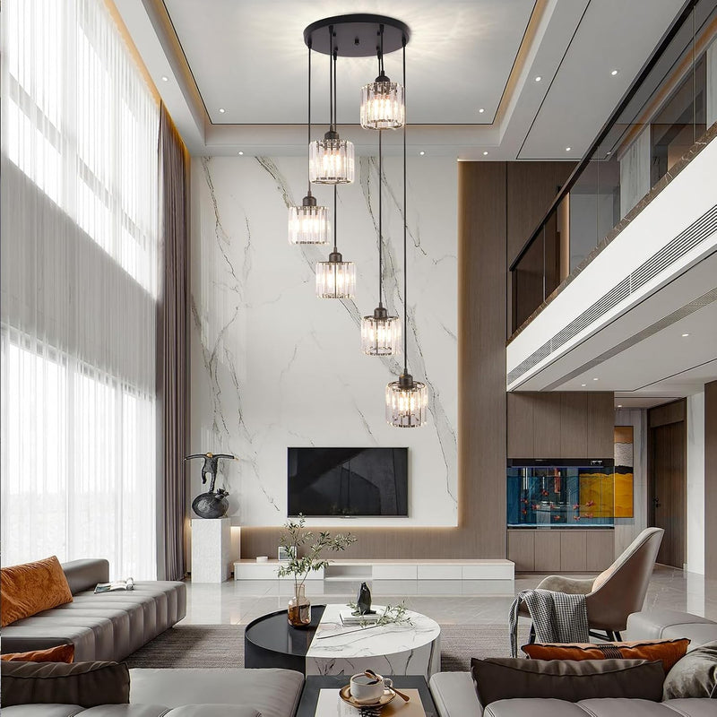 8 Light Raindrop Crystal Chandelier E27 Bulb Base