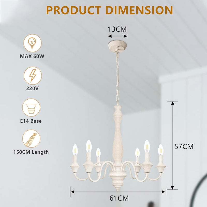 8 Lights Vintage Chandelier Farmhouse Metal Chandeliers Ceiling