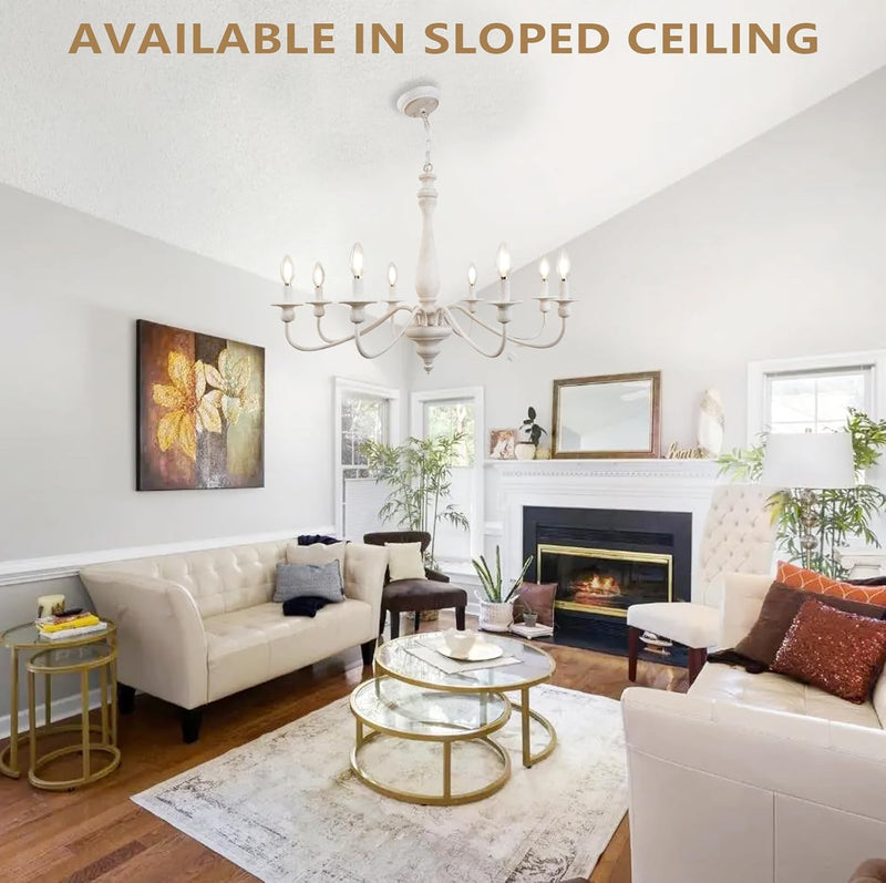 8 Lights Vintage Chandelier Farmhouse Metal Chandeliers Ceiling
