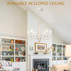 8 Lights Vintage Chandelier Farmhouse Metal Chandeliers Ceiling
