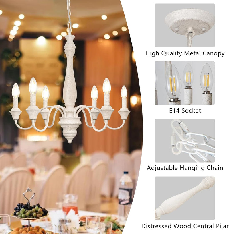8 Lights Vintage Chandelier Farmhouse Metal Chandeliers Ceiling