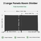 Single Large Room Divider on Wheels