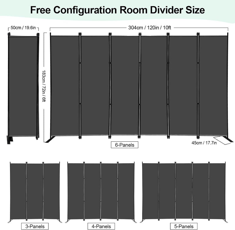 Single Large Room Divider on Wheels