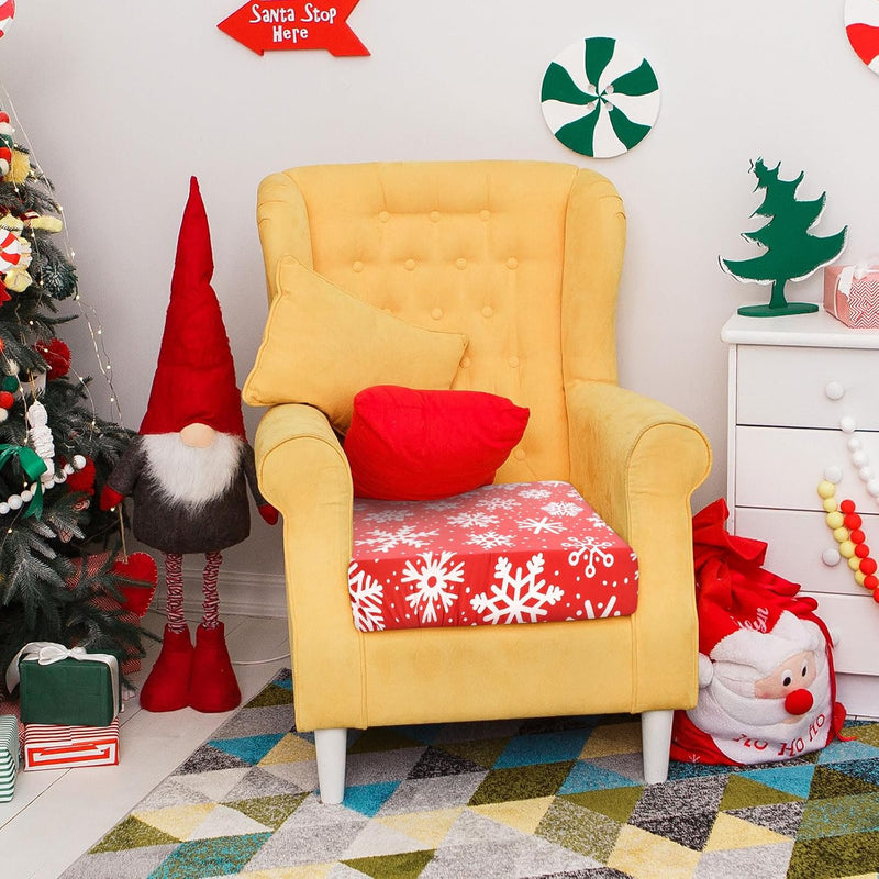 8 Pcs Christmas Stretch Couch Cushion Covers Snowflake