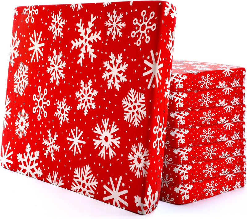 8 Pcs Christmas Stretch Couch Cushion Covers Snowflake