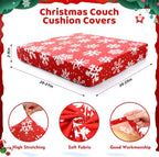 8 Pcs Christmas Stretch Couch Cushion Covers Snowflake